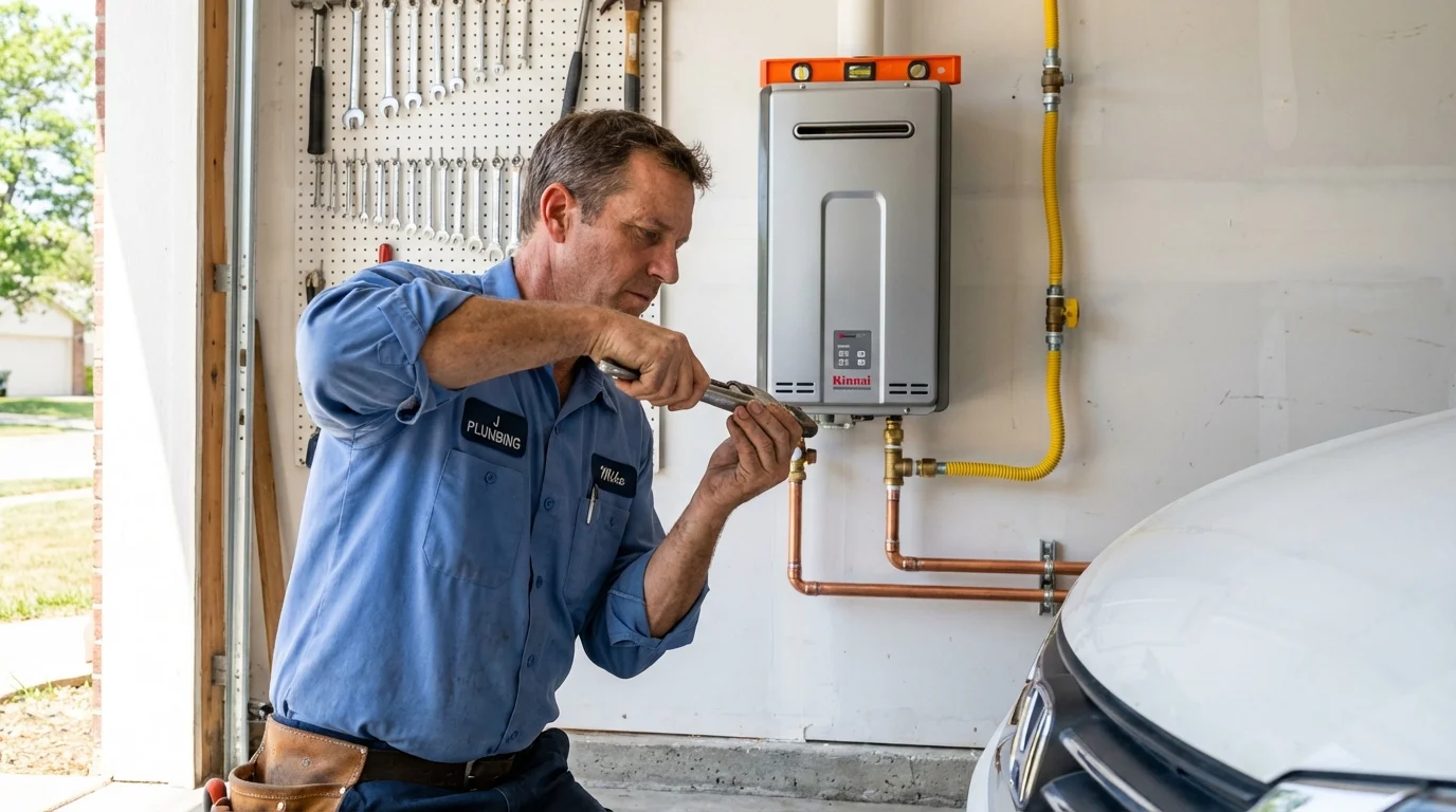 Tankless water heater installation by a Johns Plumbing LLC plumber in Coolidge